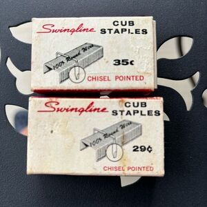 Swingline Cub Staples 2 Partial Boxes 1960’s